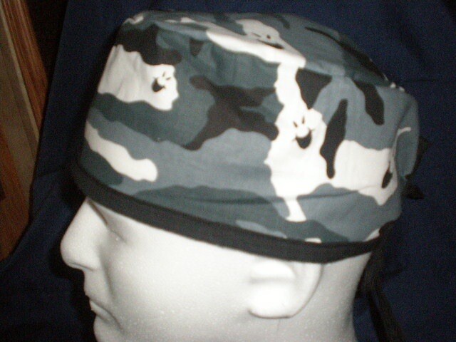 Halloween Ghosts Camo Gray Scrub Hat