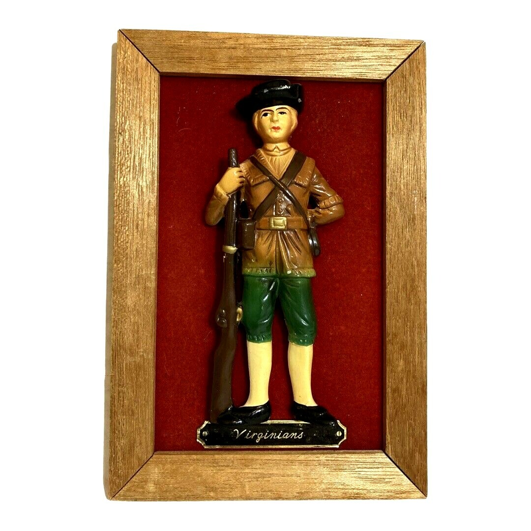 Vintage Royal Sealy Japan Framed 3D Virginians Revolutionary Soldiers Figurine