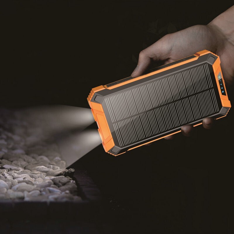 Solar Power Bank Portable Qi Wireless Solar Charger 4 USB Cables iPhone Android