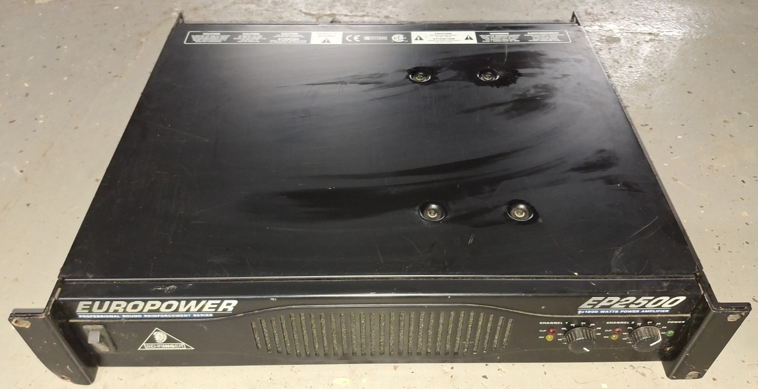 Vintage Europpwer EP2500 Power Amplifier, 2 x 1200 Watts, Tested, Powers On