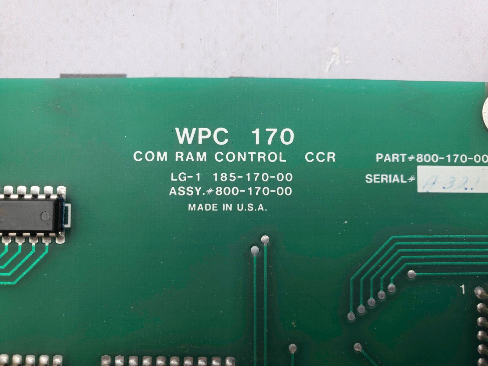 WEB Printing 800-170-00 COM RAM Control
