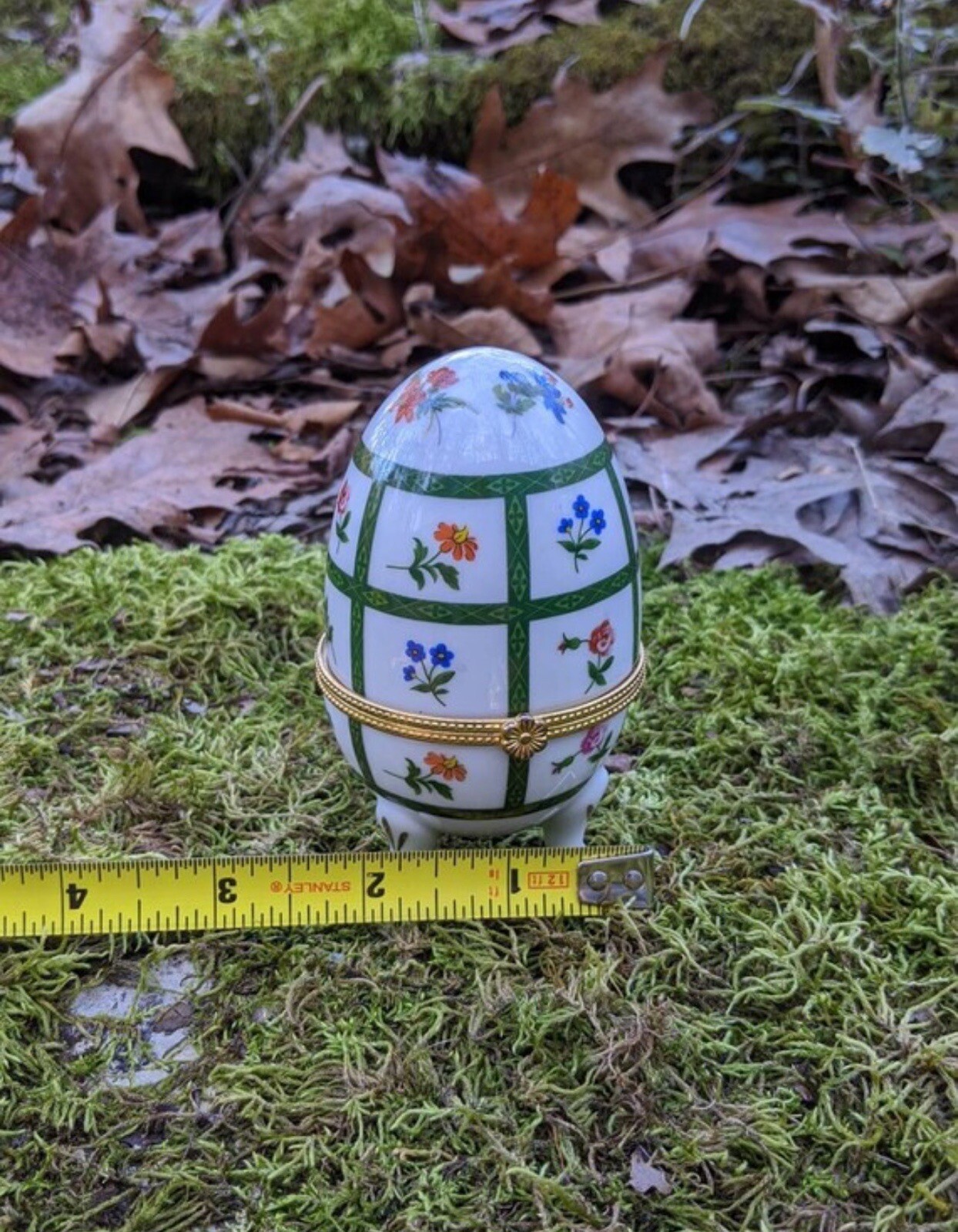 Vintage Ceramic Egg Trinket Box