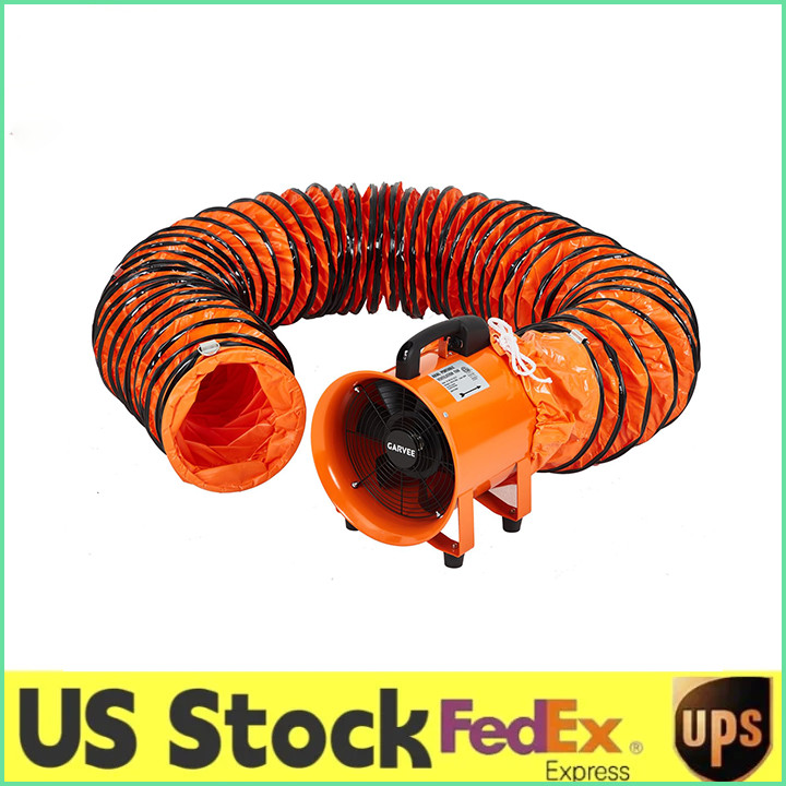 8/10 Inch Portable Industrial Exhaust Utility Blower Fan W/16.4/32.8ft Duct Hose