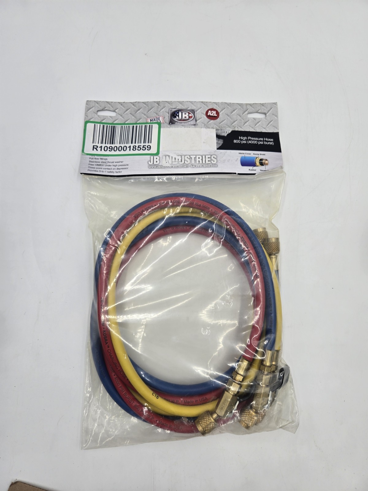 JB Industries A2L-60 CLV Series KOBRA 5' Hose Set A2L W/ Valve