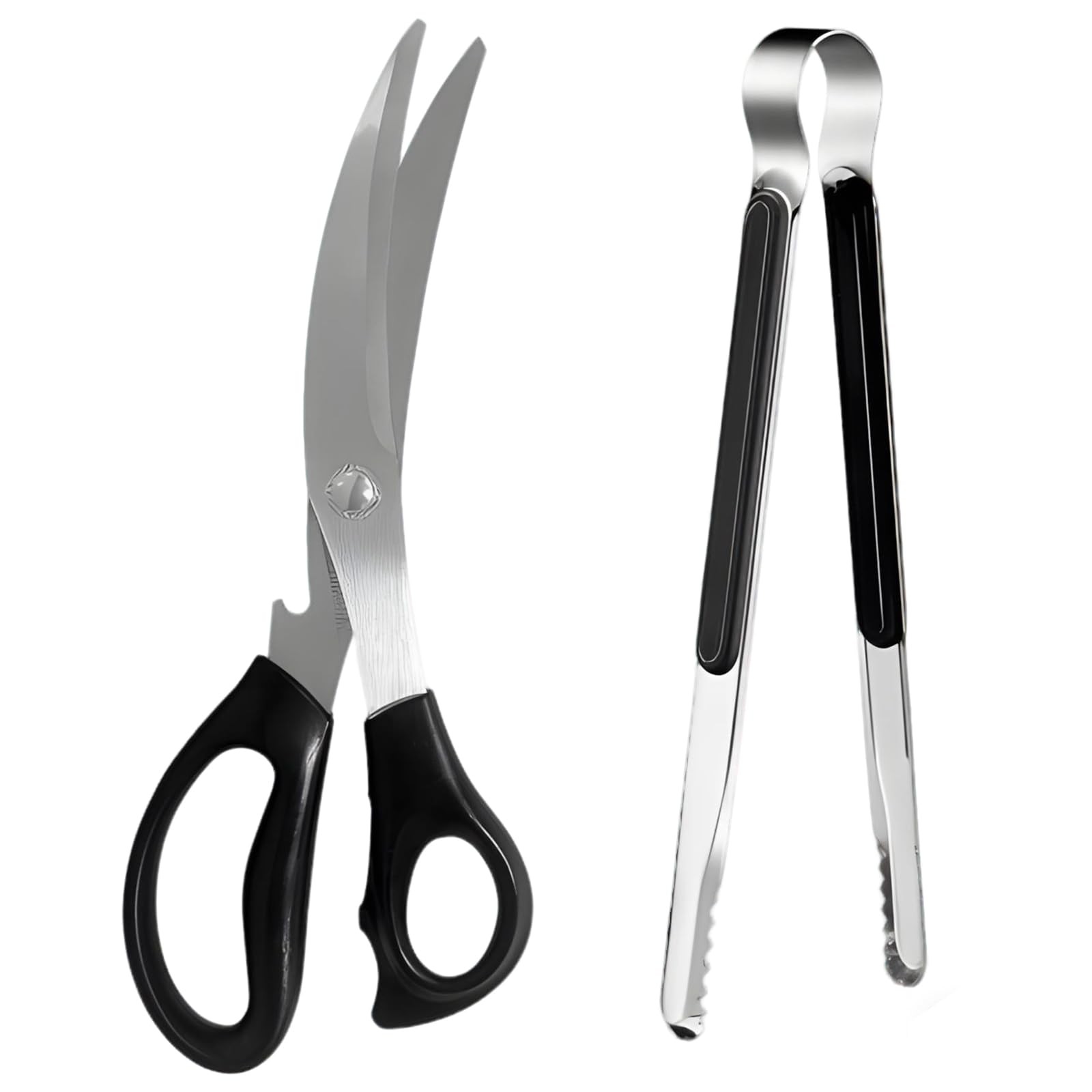 YR KCTFQYSW Korean Barbecue Scissors And Tongs Set, Bbq Scissors Bbq Tongs, C...