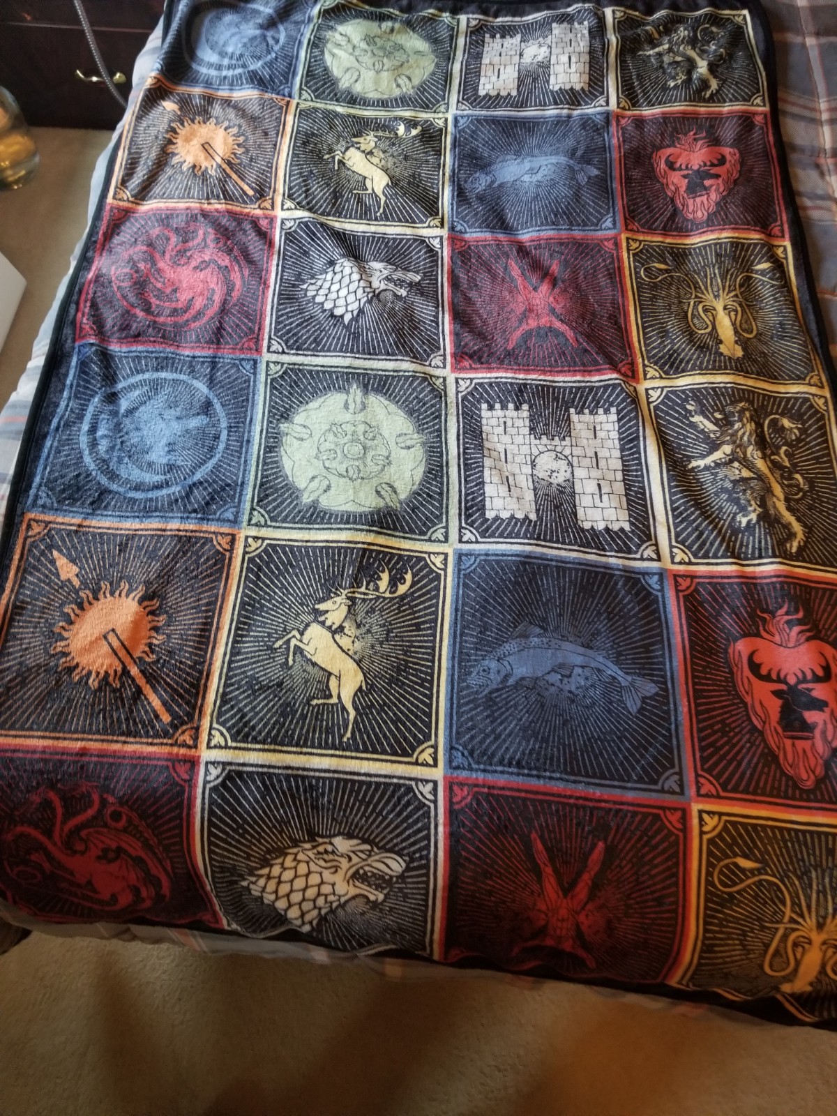 CULTURE FLY GAME OF THRONES HBO LIGHTWEIGHT THROW BLANKET HOUSE SIGILS 56 X 36