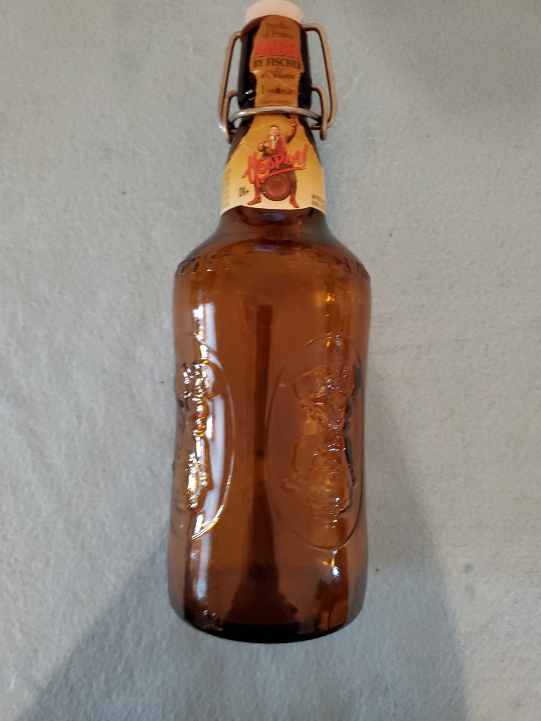 "HOOPLA" AMBER BY FISCHER MALT LIQUOR EMPTY BOTTLE