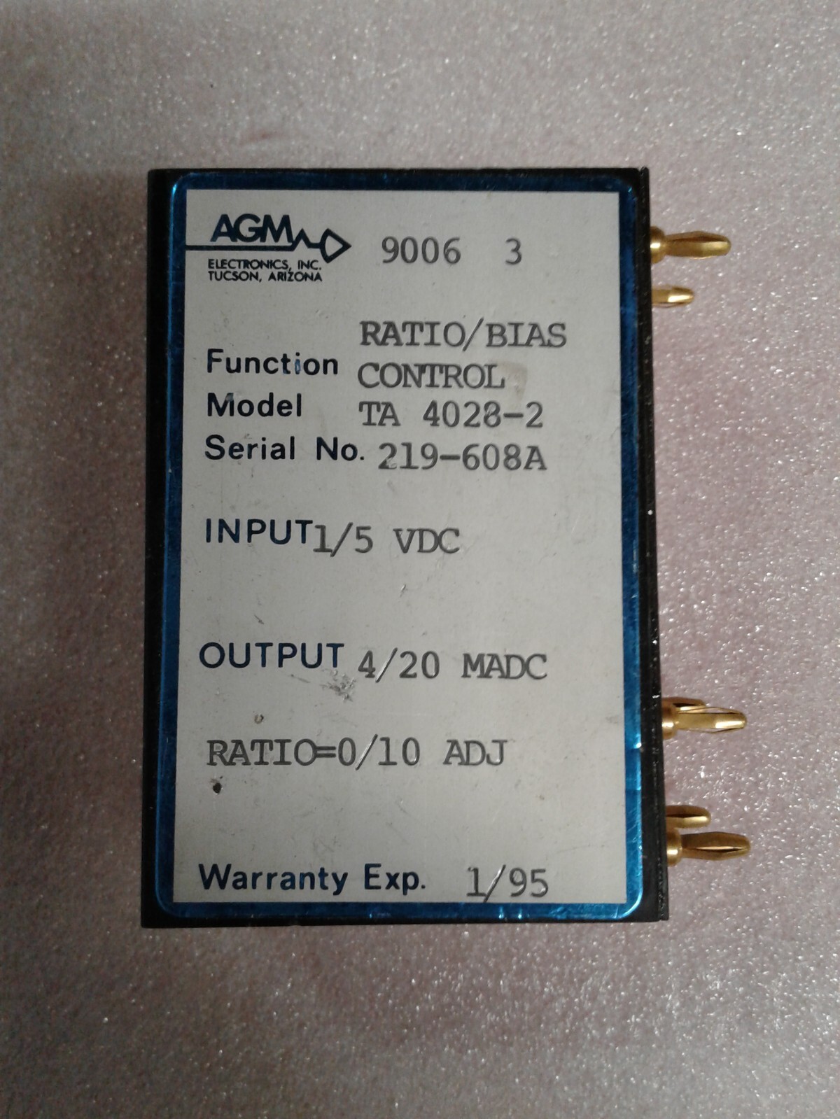 AGM Electronics TA 4028-2 Ratio/Bias Control 1/5VDC  4/20 MADC