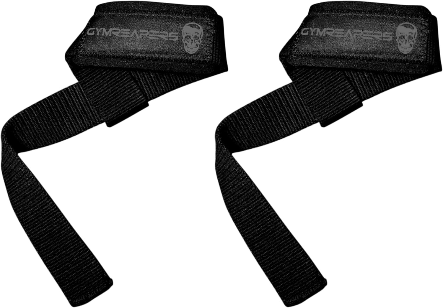 Gymreapers Lifting Wrist Straps for Weightlifting, Bodybuilding, Black/Black