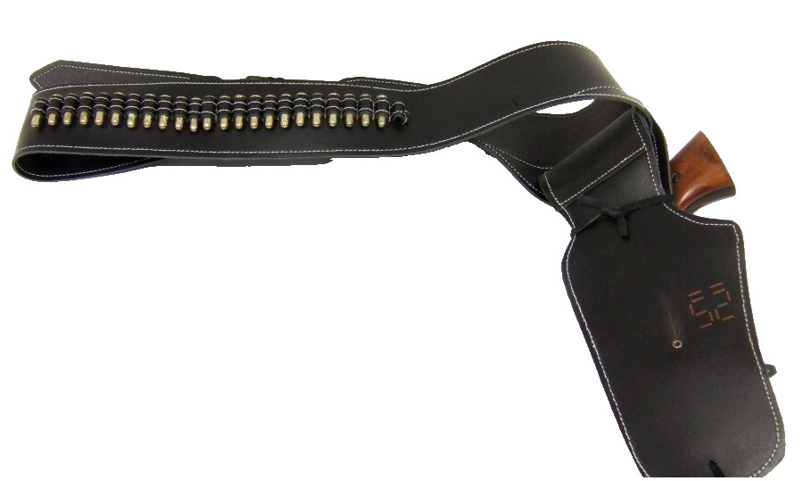 Western Single Rig Fast Draw Leather Holster with Dummy Bullets for M1873 guns