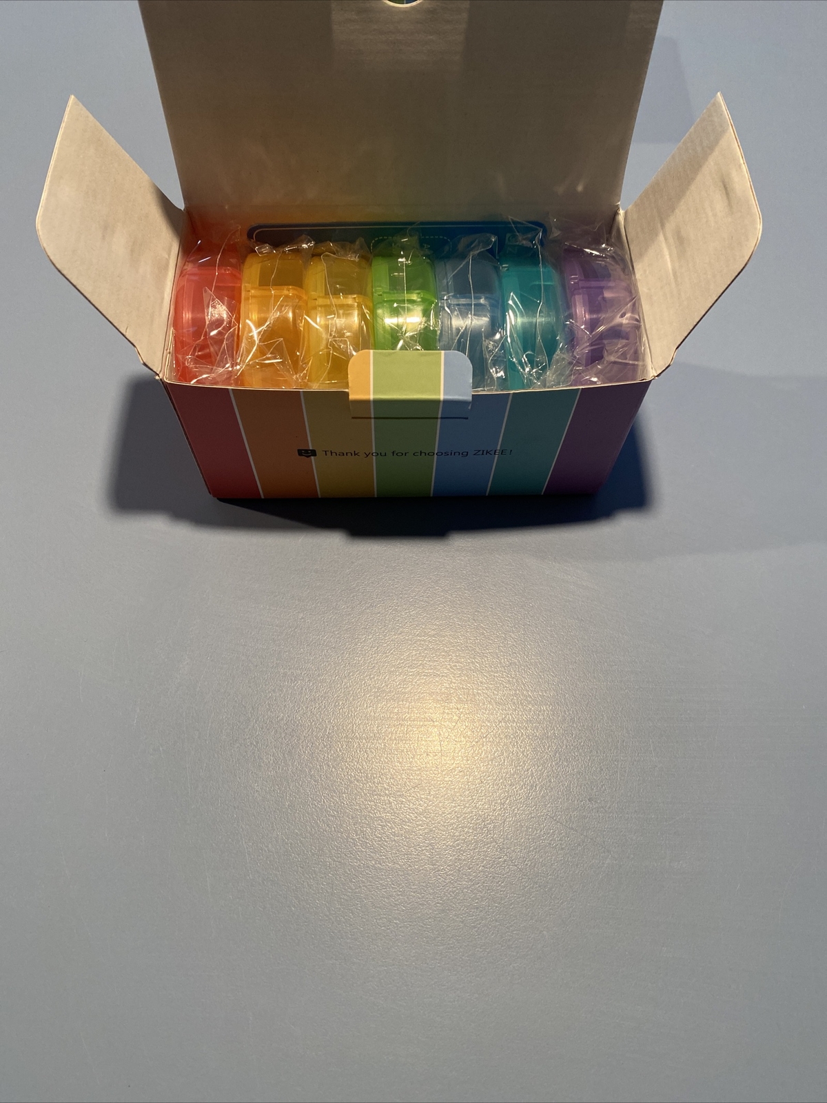 Zikee Pill Organizer Round 7 Day Pill, Vitamin Organizer , AM PM, Rainbow
