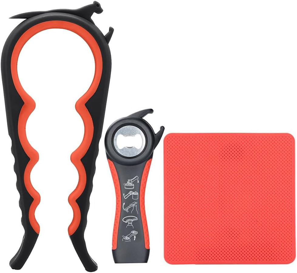 Latest Jar Opener and 5 in 1 Bottle Opener with Rubber Jar Gripper Pad Ideal for