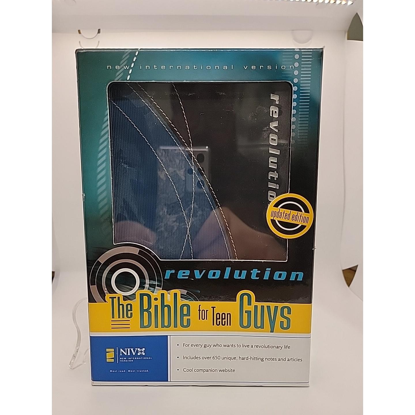NEW Zondervan Bible Mens Teen Guys Gray Navy Revolution NIV Faith Guide