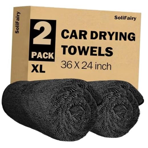 Car Drying Towel, 36"x24"/3ft x 2ft, 2 Pack, Microfiber | Ultra Absorbent,
