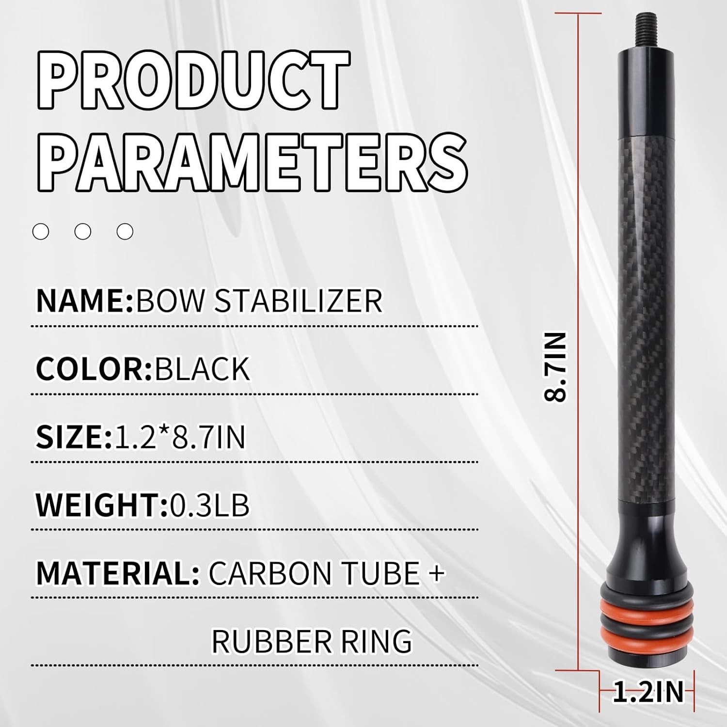 8 Inch Archery Bow Stabilizer Carbon Balance Bar Absorber