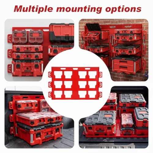 Mounting Plate Compatible with Milwaukee Packout 2Pack Red Mounting Plate