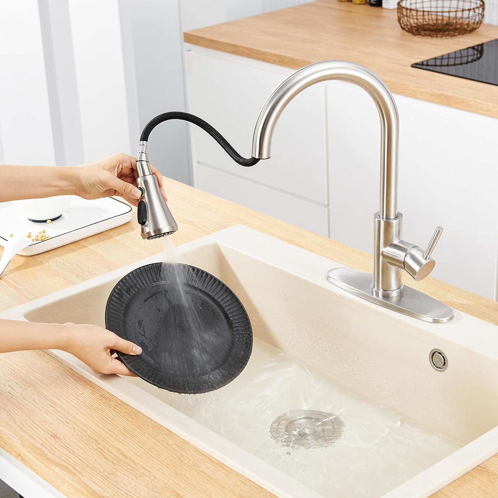 Faucet Adapter with Adapter for Pull-Down Faucet Head Kitchen Sink Replacement