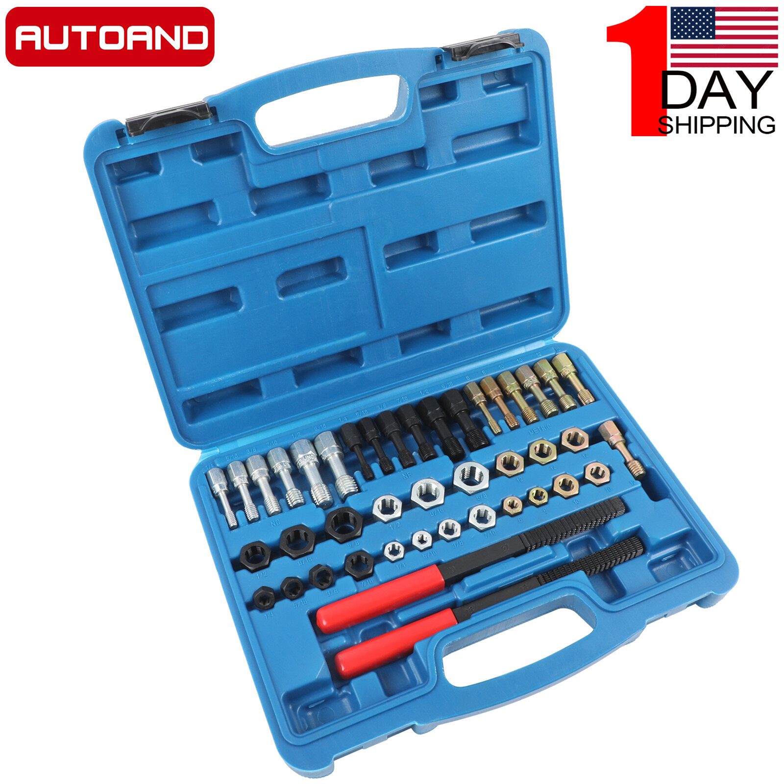 42Pcs Metric Thread Restorer Kit UNC UNF Thread Chaser Set Rethread Repair Tool