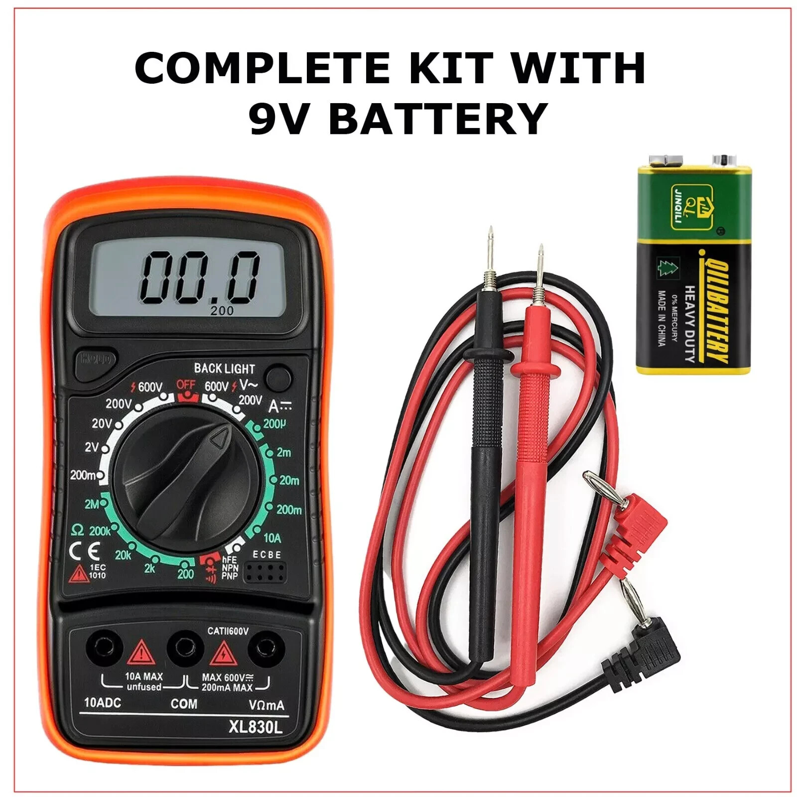 Digital Multimeter Voltmeter Soldering Iron Complete Volt AC DC Meter Tester Kit
