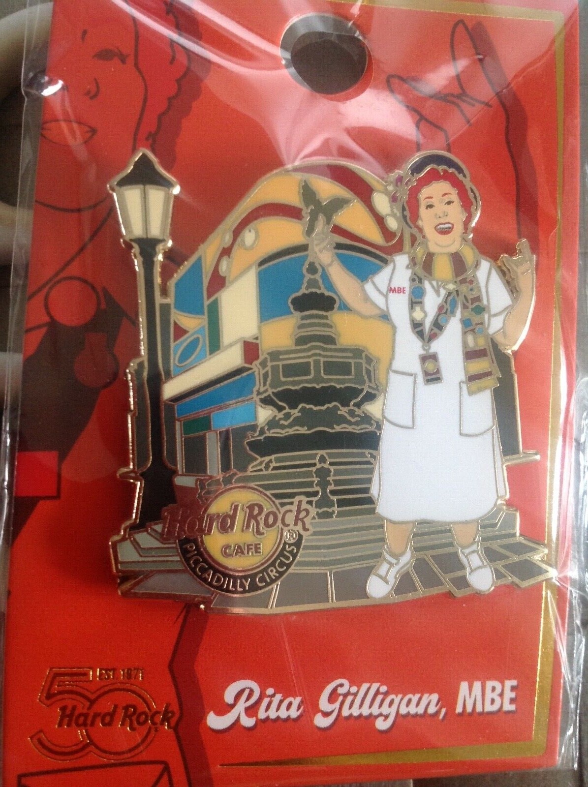 HRC Hard Rock Cafe Piccadilly C. Rita Gilligan Retirement Series Pin 2021,LE 300