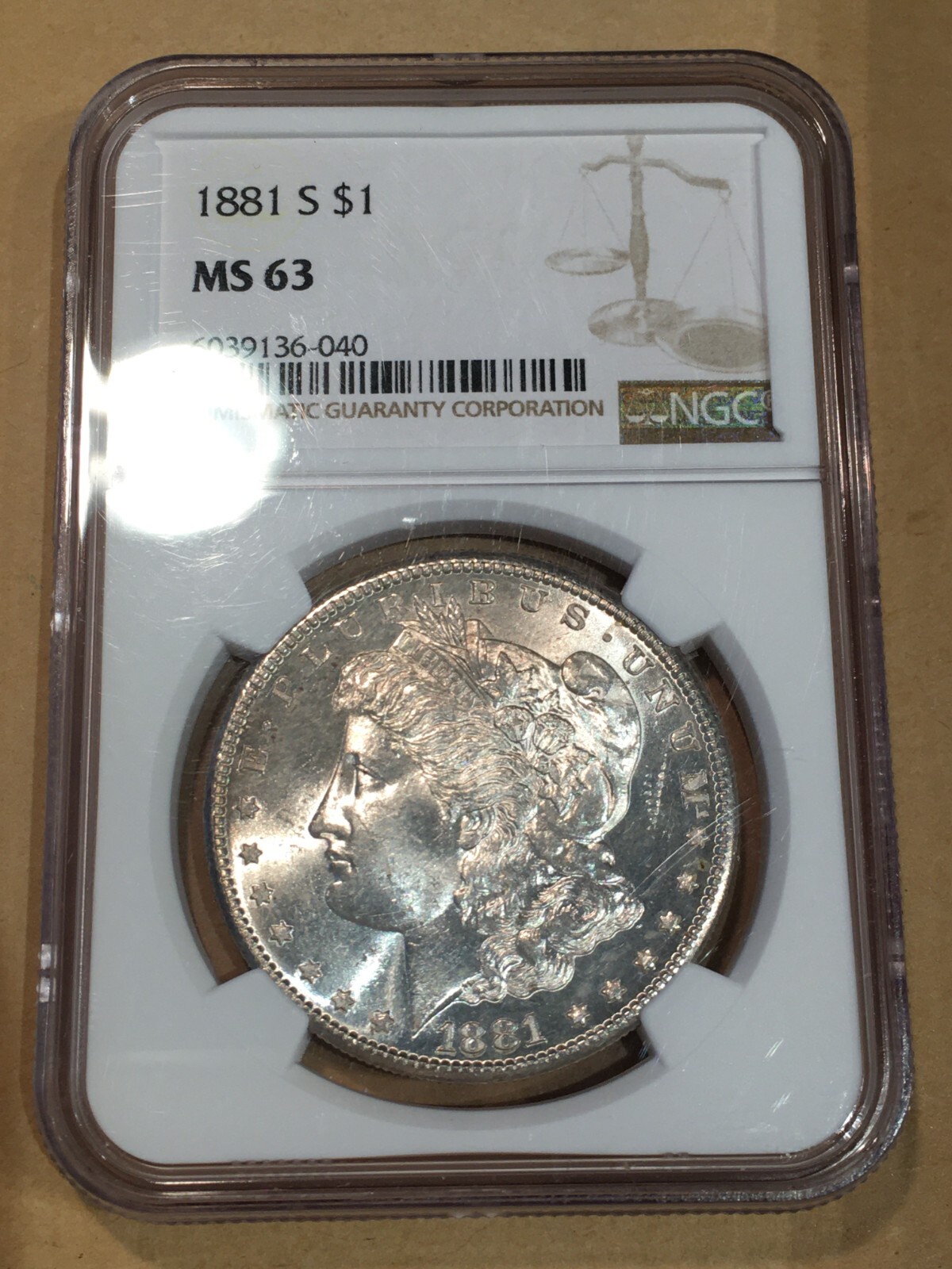 1881-S Morgan Silver Dollar - NGC MS63 #6040