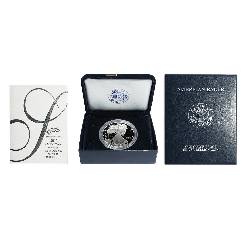 2006-W Proof $1 American Silver Eagle Box, OGP & COA