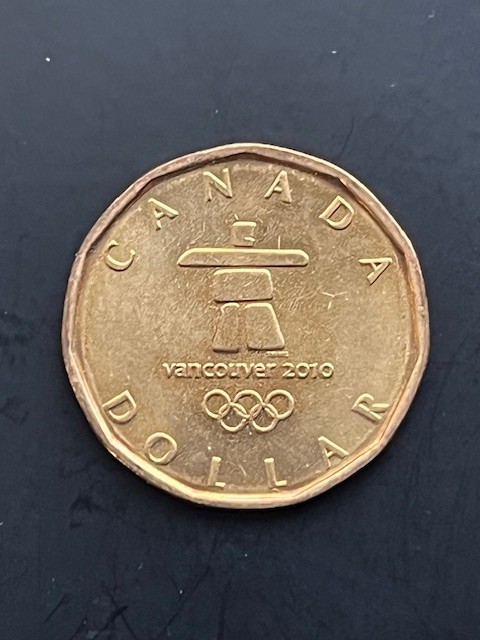 CANADA 2010 Vancouver Olympics Inukshuk Loonie Loon $1 One Dollar