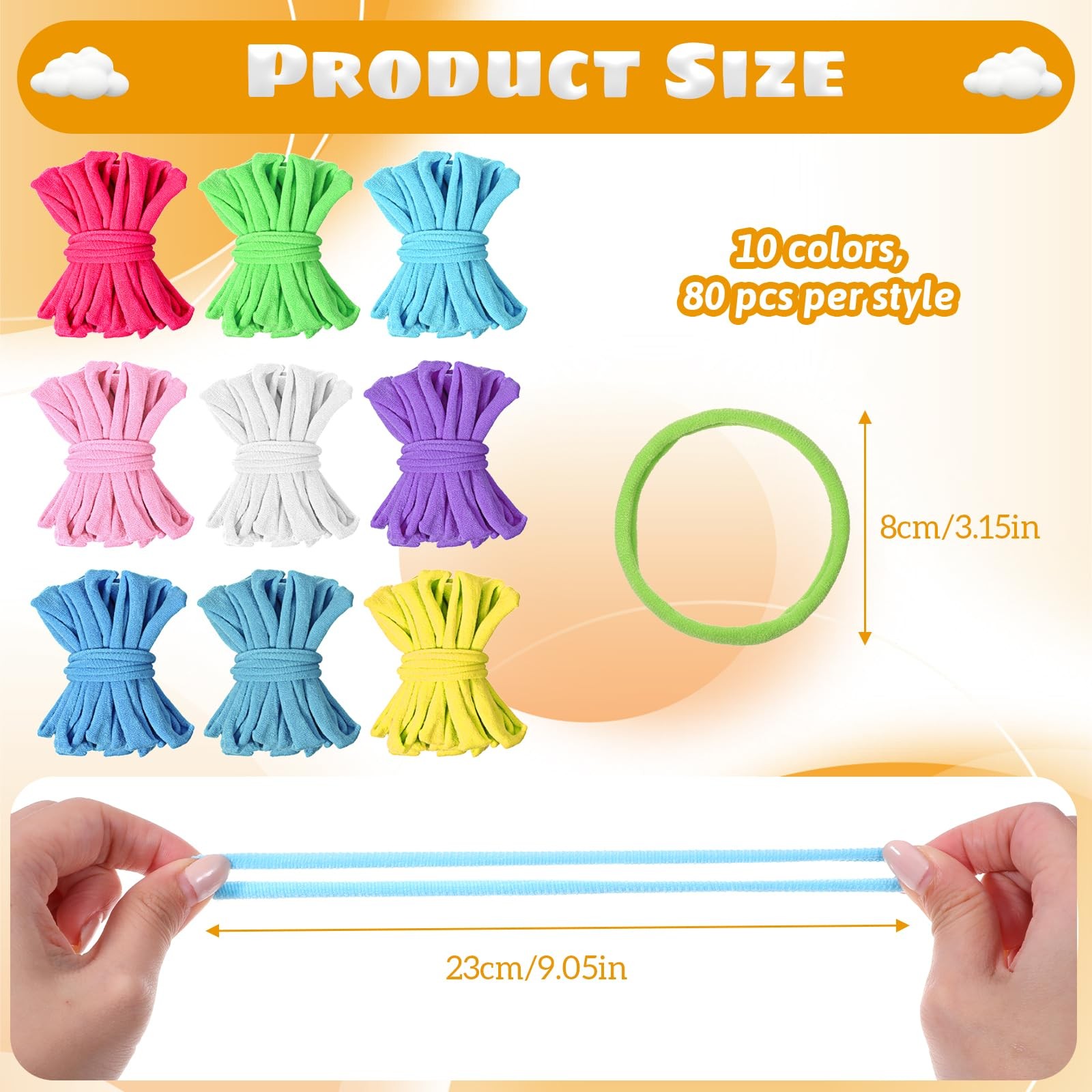 Weaving Loom Refill Loops, 9 Inch Potholder Loops PU Elastic DIY Weaving