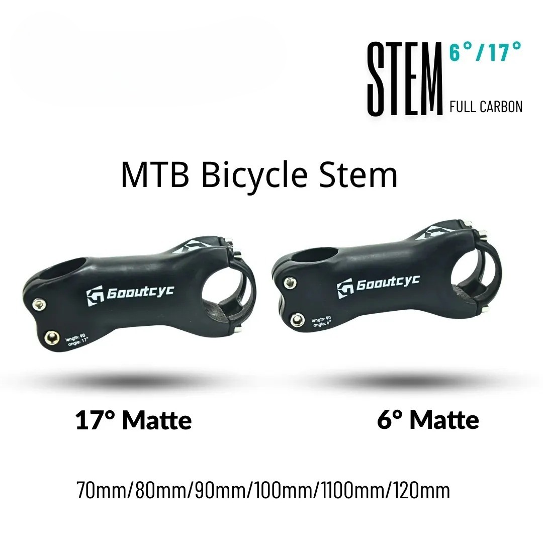 6 /17 Degree Carbon MTB Bicycle Stem 31.8mm Road Bike Positive/Negative Stem