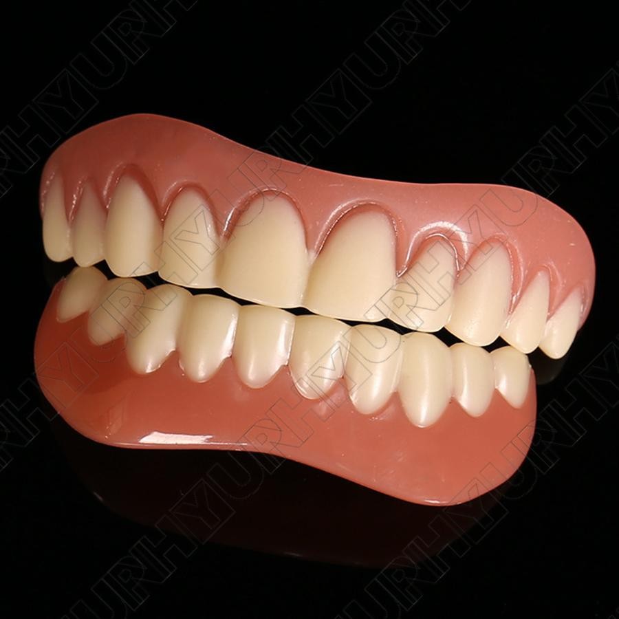 Upper & Lower Silicone False Teeth Dental Veneers Dentures False Tooth