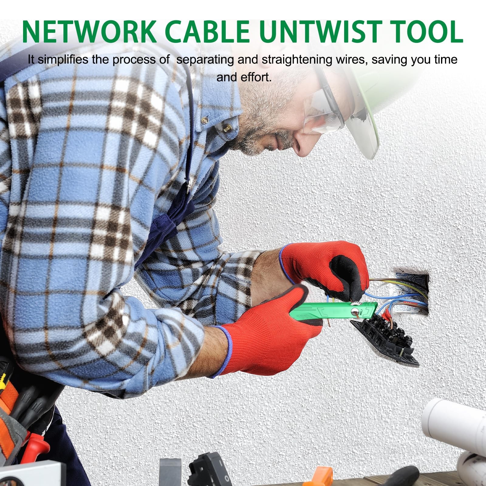 Network Cable Untwist Tool – Wire Straightener & Stripper for Category 5/6 Ca...