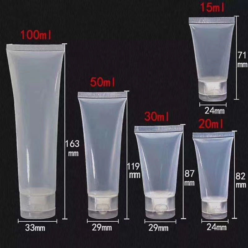 Plastic Cosmetic Soft Tubes Bottles With Flip Lids Empty Travel Sample Container