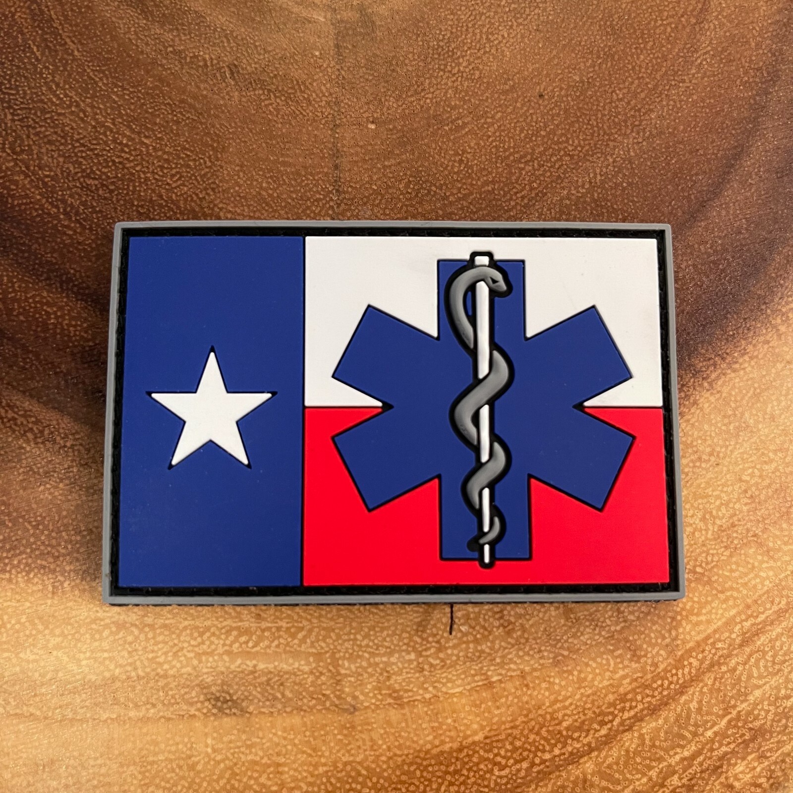 Texas State Flag EMT Star of Life PVC Patch