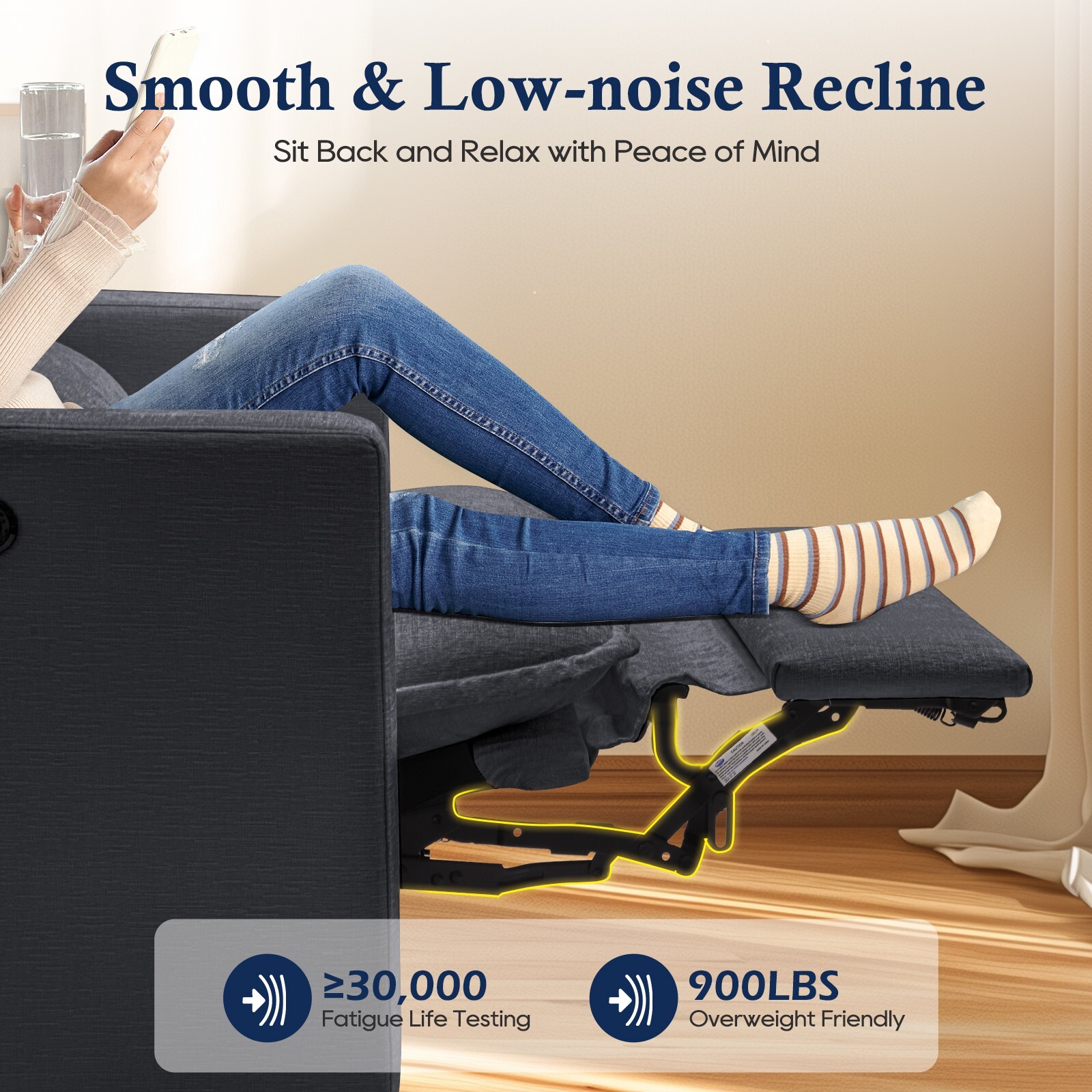 Electric Loveseat Recliner, Power Reclining Sofa with USB Ports, Cloud Couch