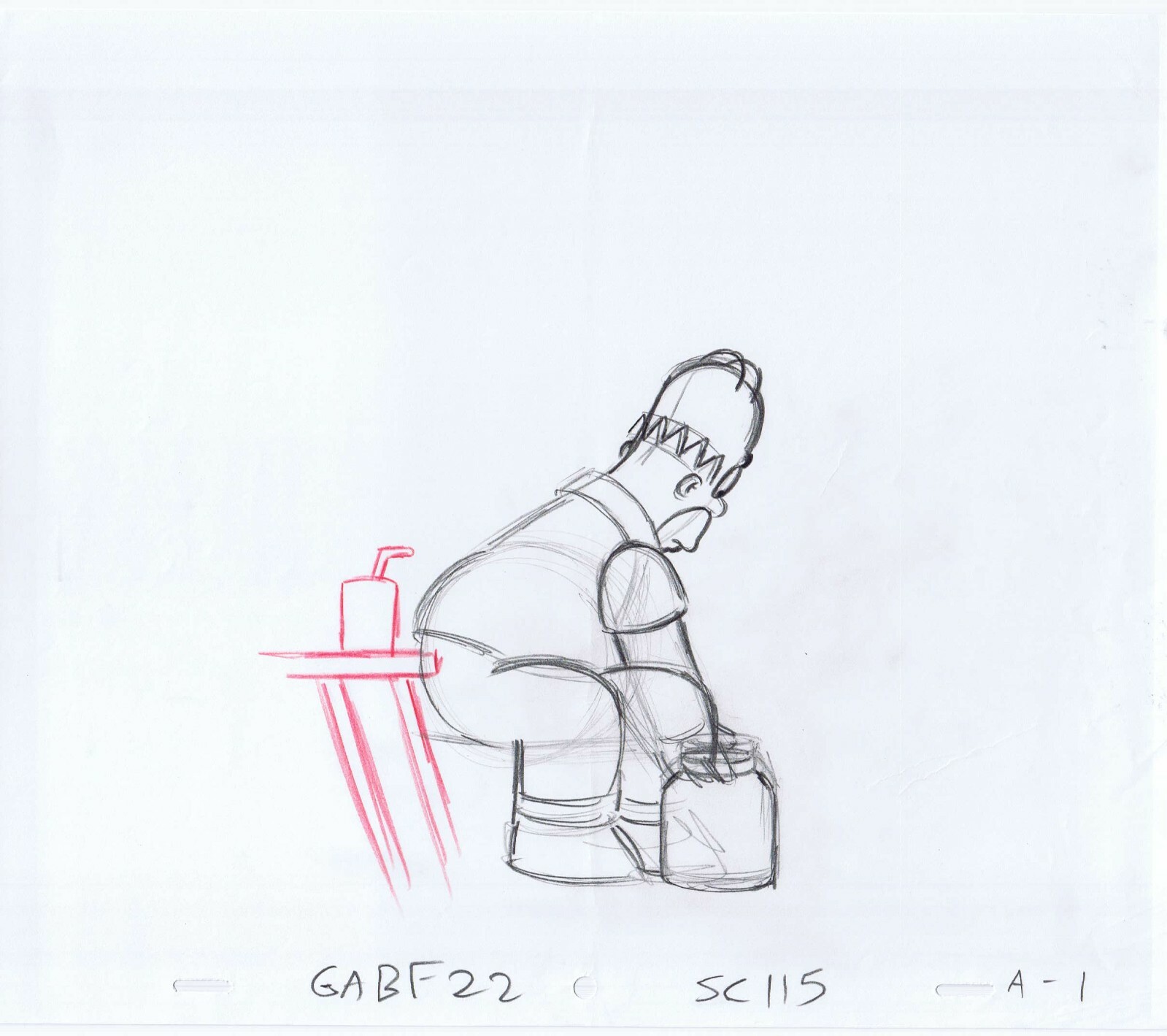 Simpsons Homer 2005 Original Art w/COA Animation Production Pencils GABF22 A-1