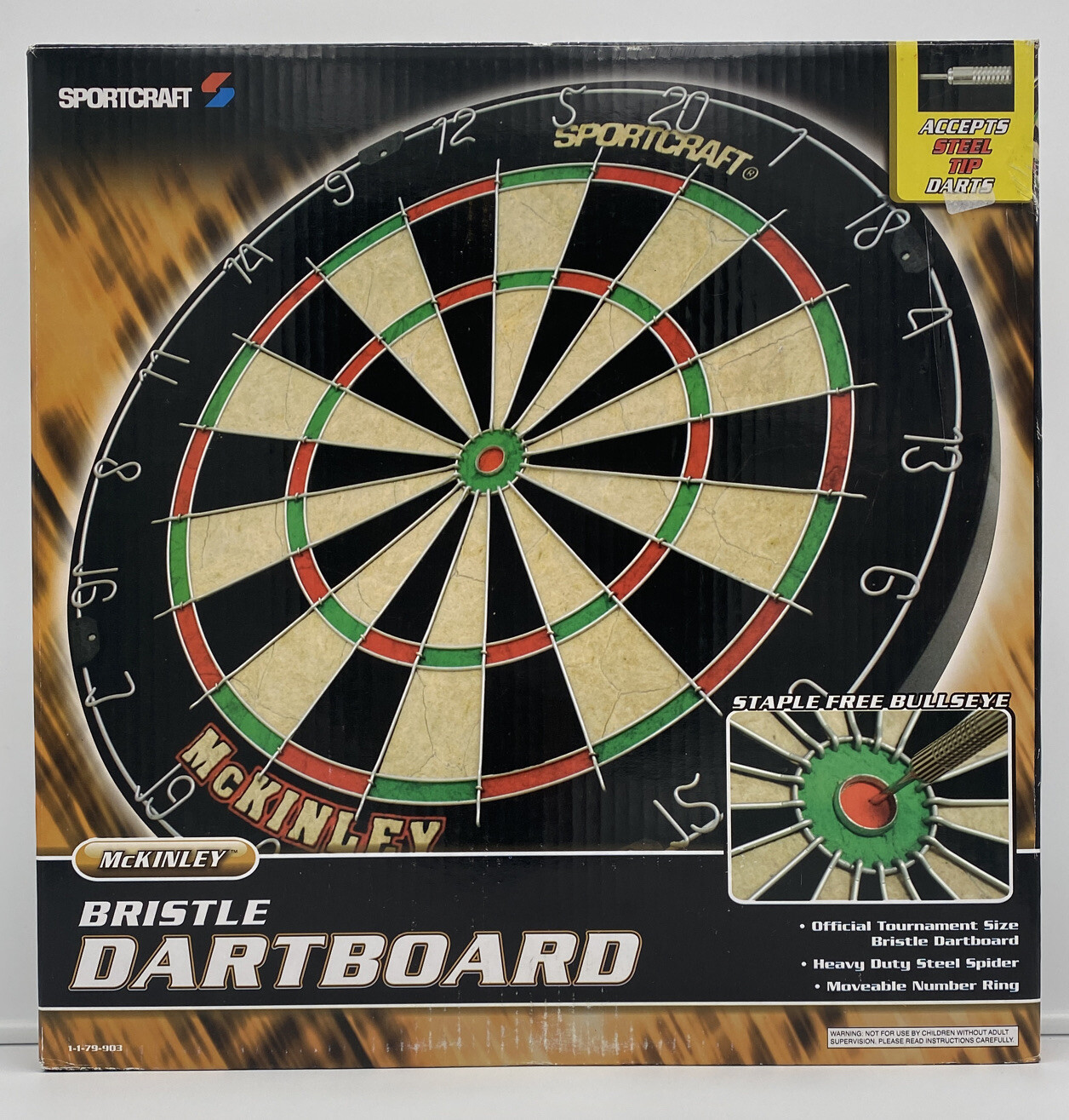 Sportcraft McKinley Bristle 18 In Dartboard, Tournament Grade, BRAND NEW IN BOX