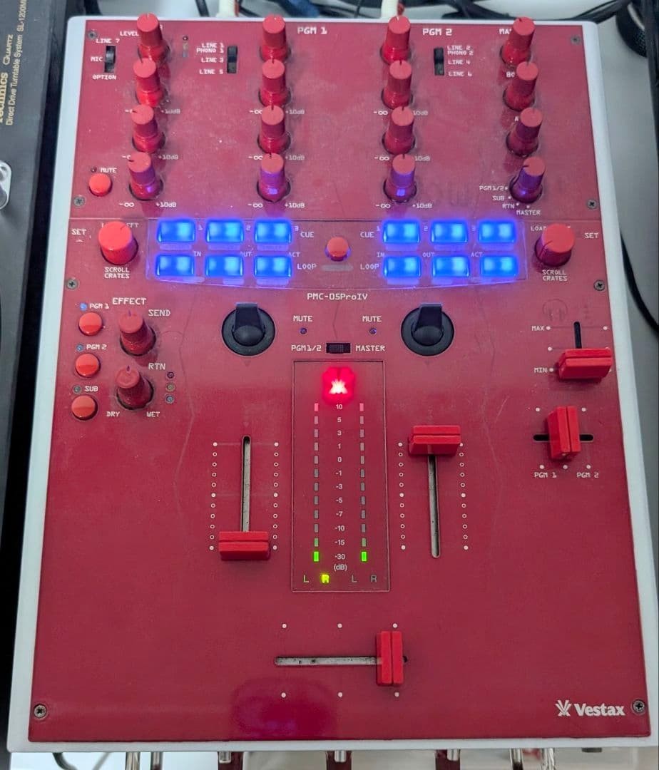 Vestax PMC-05 Pro IV RED DJ Scratch Mixer 2-Channel Turntablist Used Japan