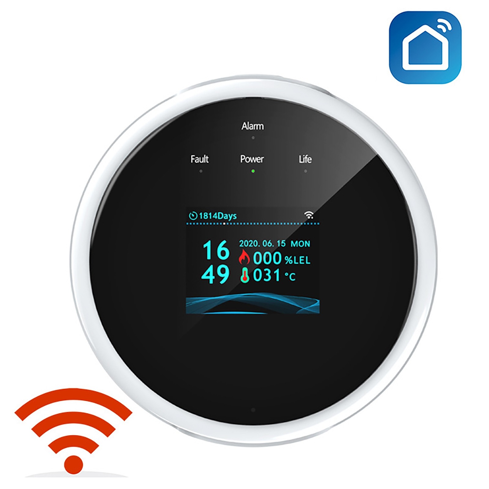 Smart Gas Leak Detector Wifi Smart Natural Gas Leakage Alarm LED Sensor