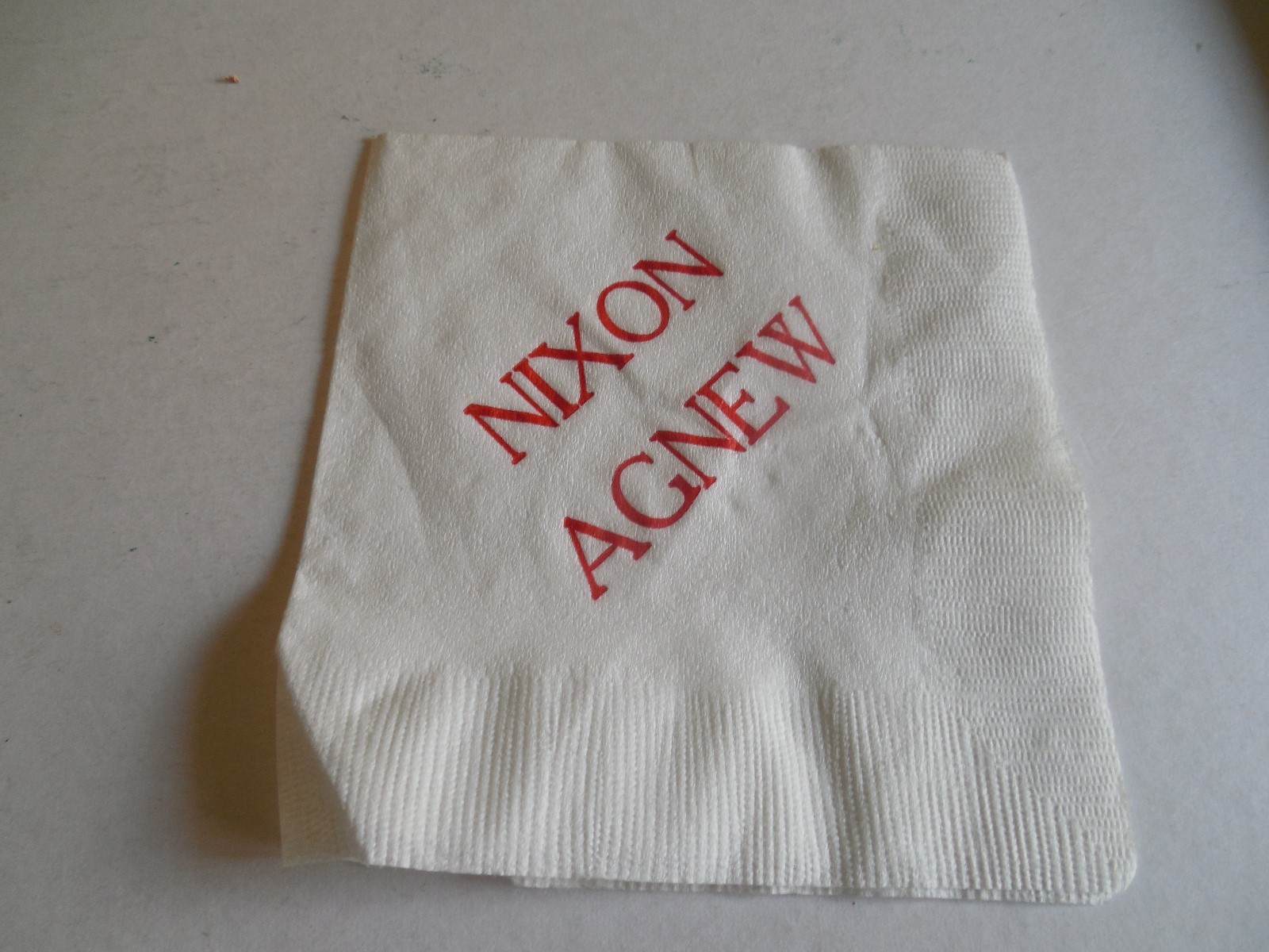 Richard Nixon Spiro Agnew Campaign Presidential 1972 Political President Napkin