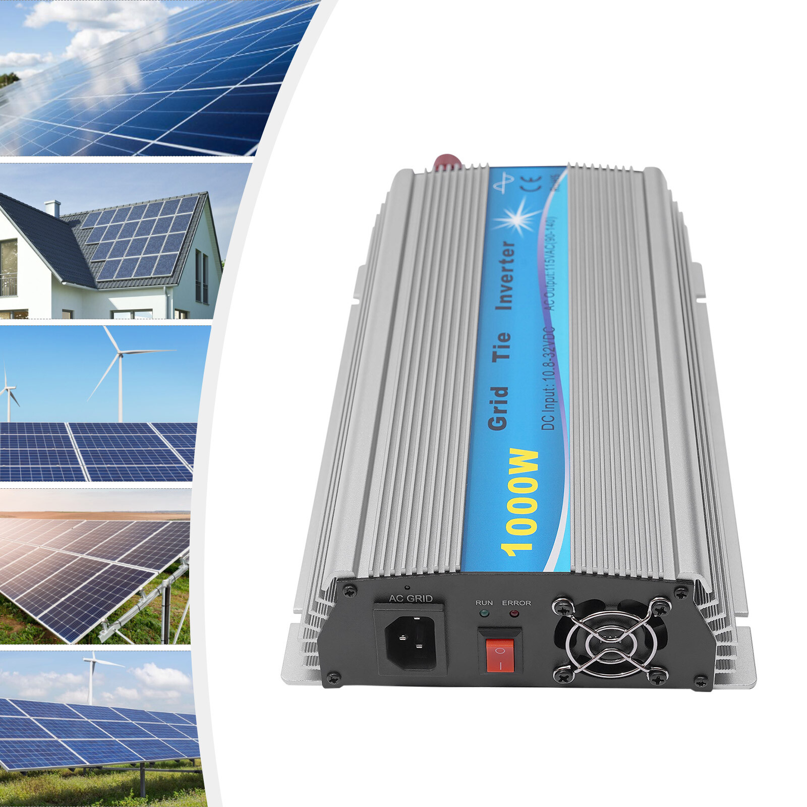1000W Solar Micro Inverter Grid Tie Solar Panel Inverter MPPT Pure Sine Wave NEW