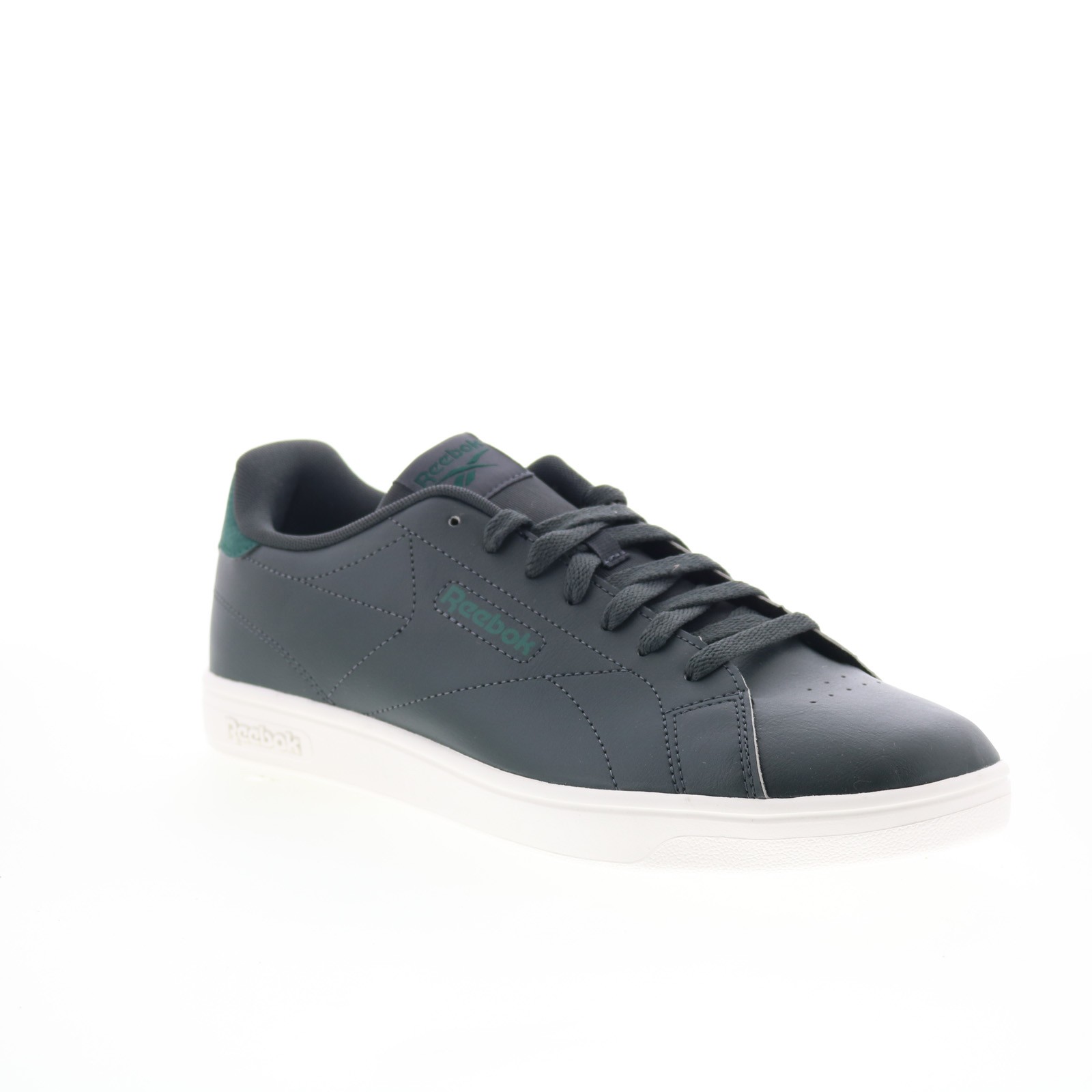 Reebok Court CLN Mens Gray Leather Lace Up Lifestyle Sneakers Shoes