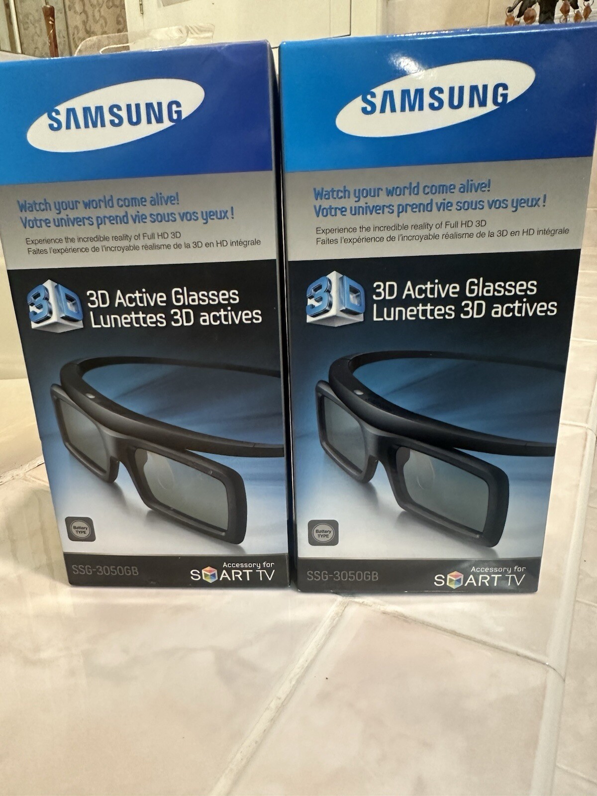 Samsung SSG-3050GB Stereoscopic 3D Active Glasses - Black New Set Of 2