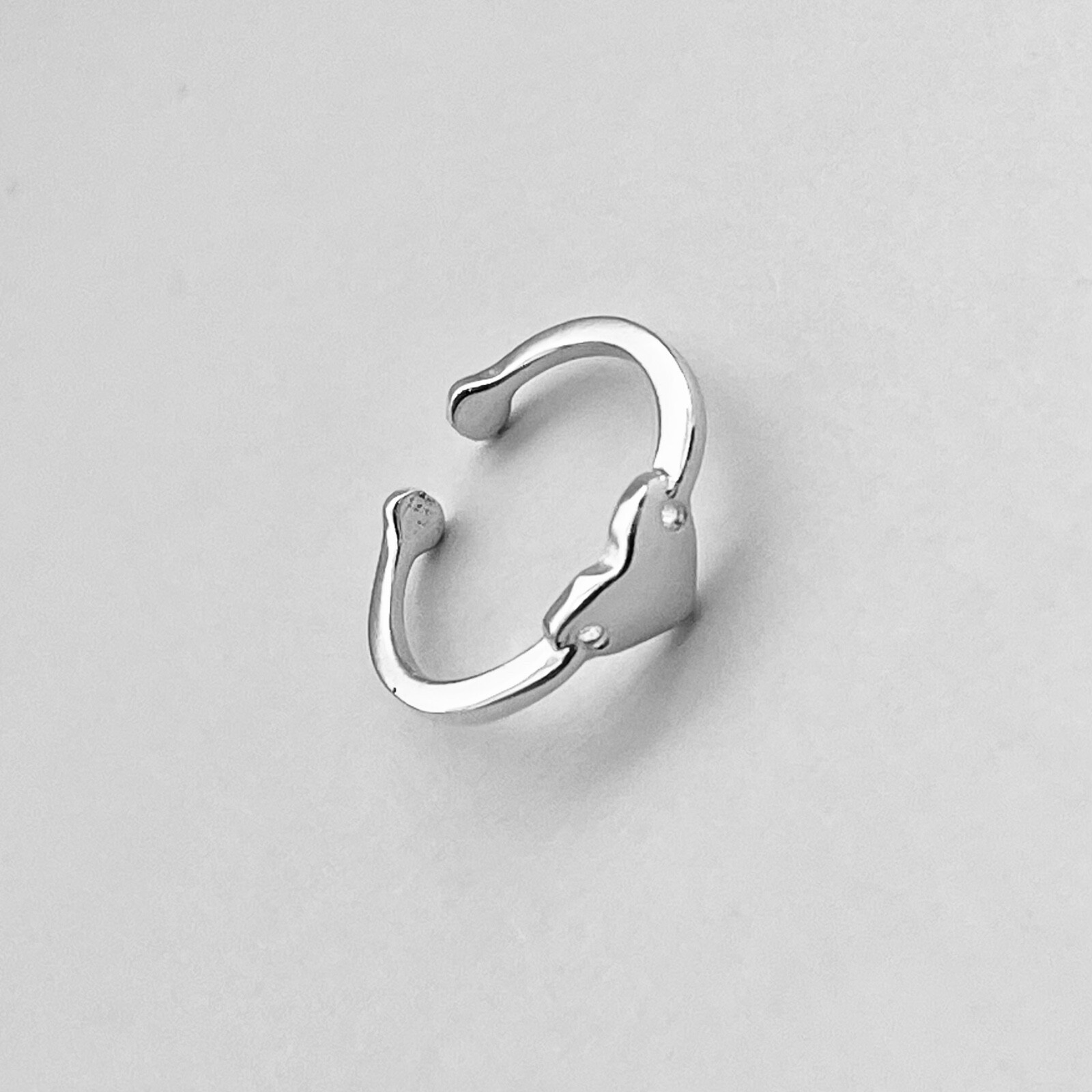 Sterling Silver Solid Heart Toe Ring, Adjustable Ring, Silver Ring, Heart Ring