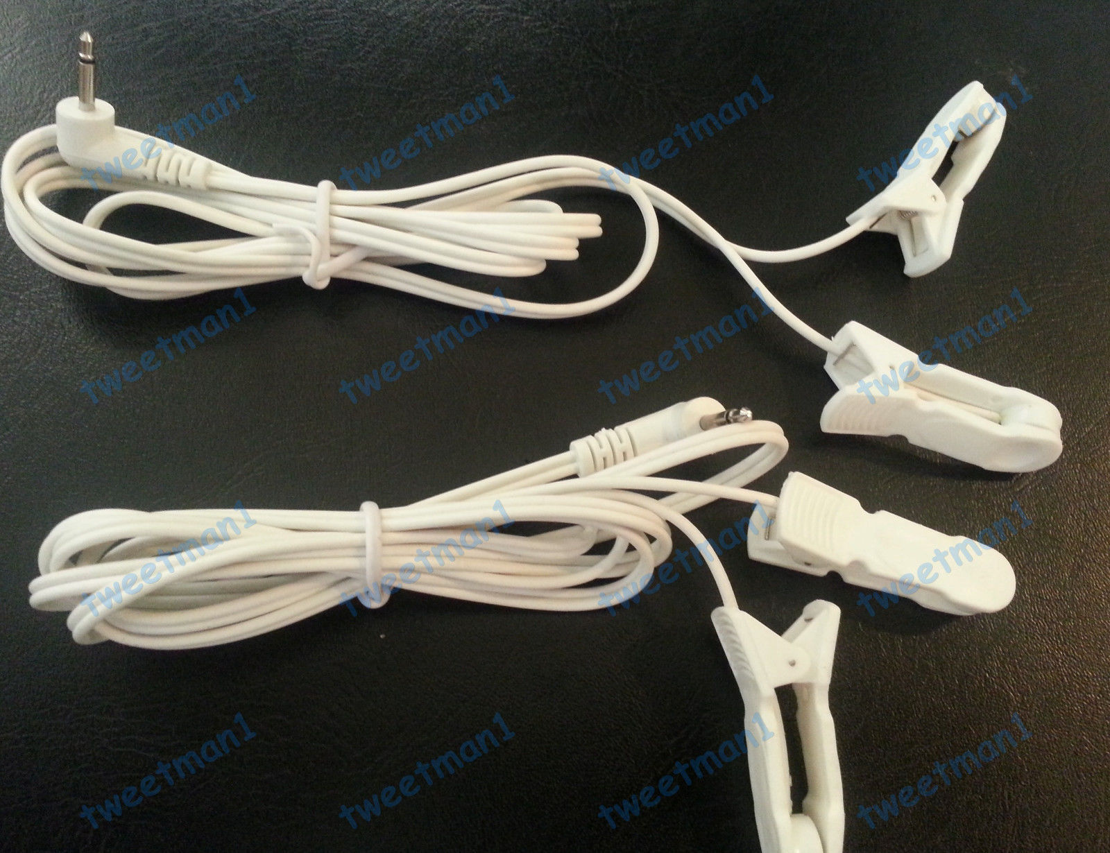 4 EAR CLIP/CLAMP ELECTRODE w/Attached Lead Wires for EMS TENS using 2.5mm Plug