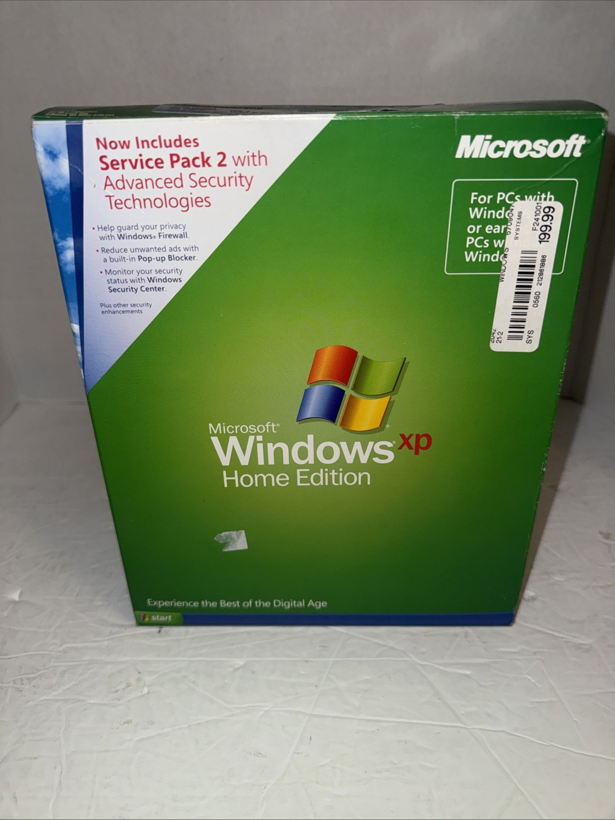 Microsoft Windows XP Home Edition Upgrade Retail Package With Product Code