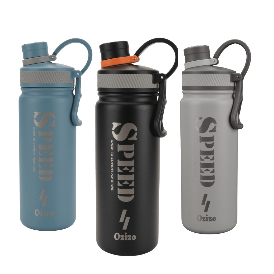 Sport Water Bottle, Ozizo 22 oz Insulated Water Bottle with Straw and Handle