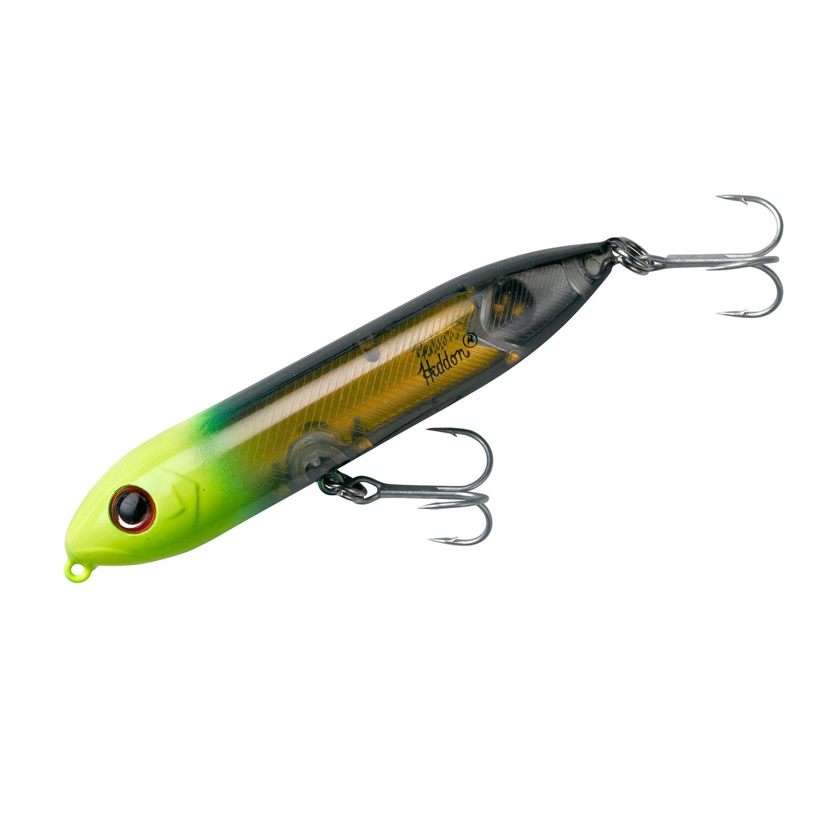 Heddon Super Spook Jr (1/2 Oz), Black/Chartreuse Gold Insert