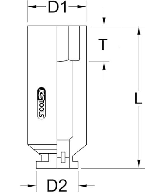 KS Tools 460.4504 3/4" Square Power Socket, 21 mm