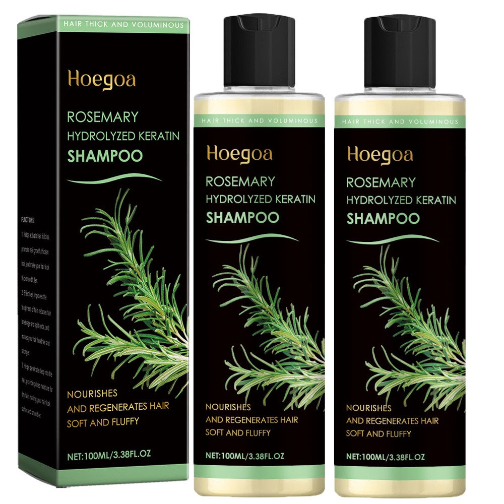 2PCS Organic Rosemary Hair Growth Shampoo with Hydrolyzed Keratin Anti Hair Loss