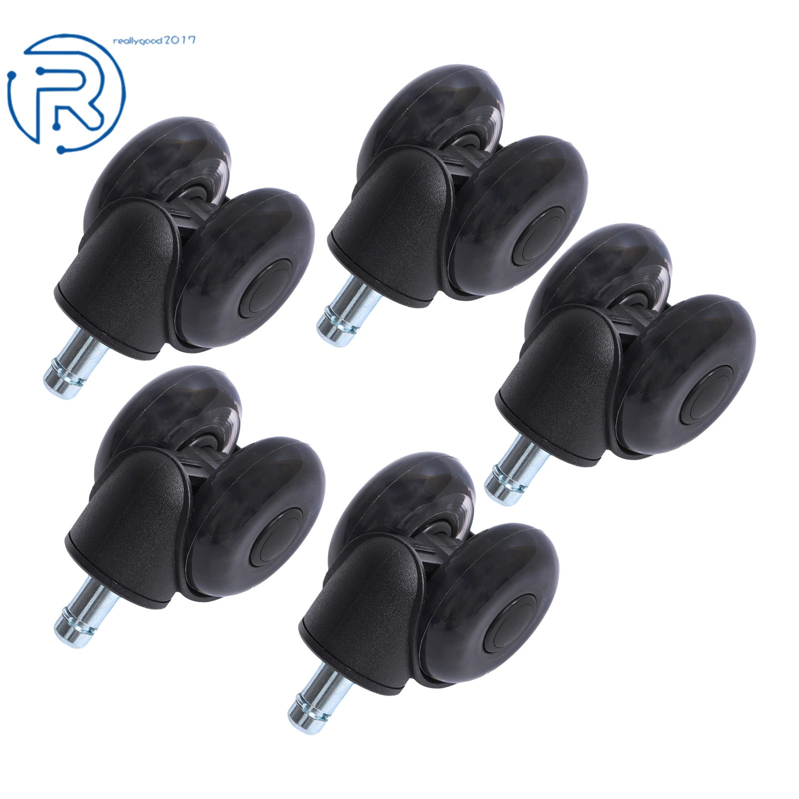 5PCS Office Chair Caster Wheels, Universal Chair Wheels Support 2200lbs Black